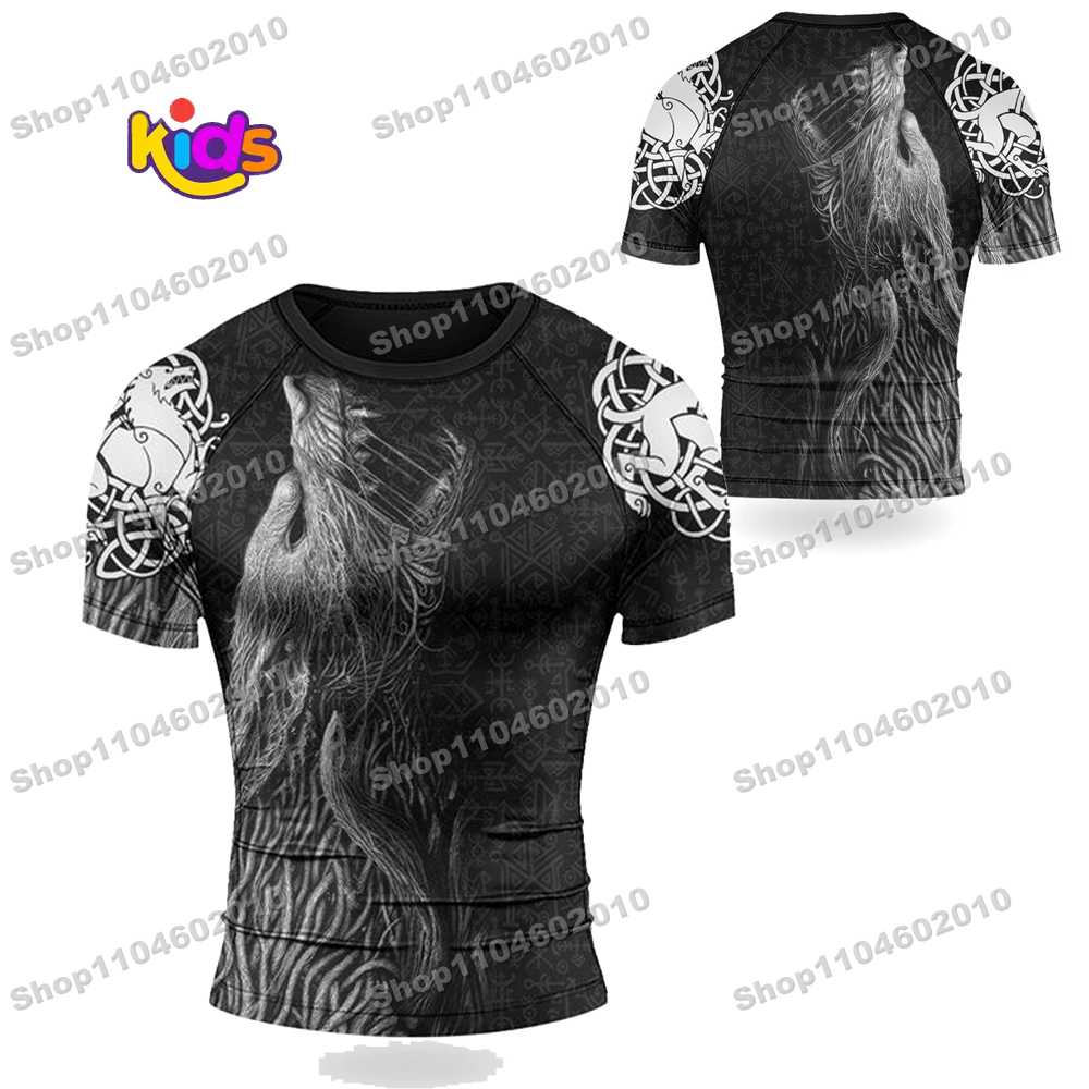 T Shirt Tight Fit - K44th 애니메이션 키즈 서핑 의류 BJJ